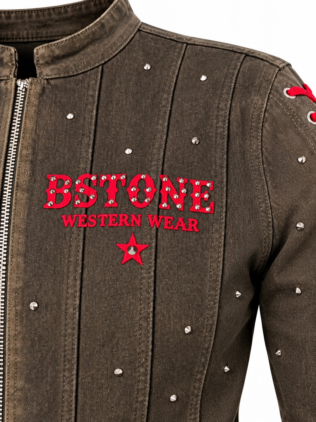 Studded Bstone chest detail