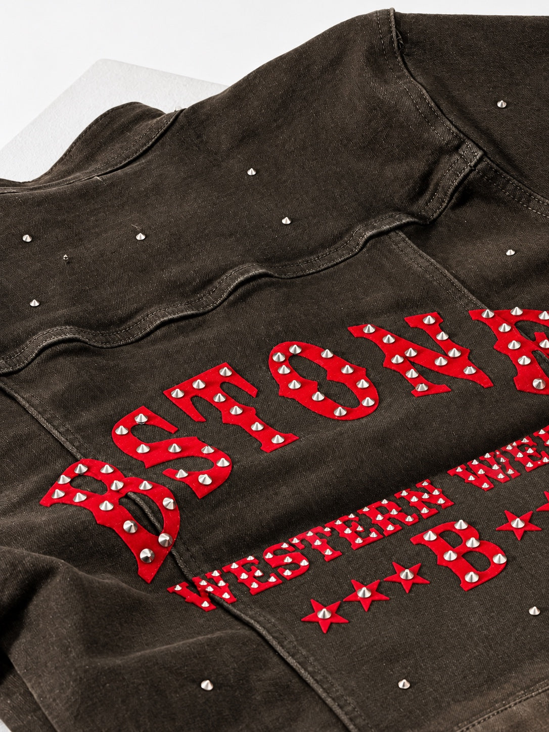 Studded back logo detail
